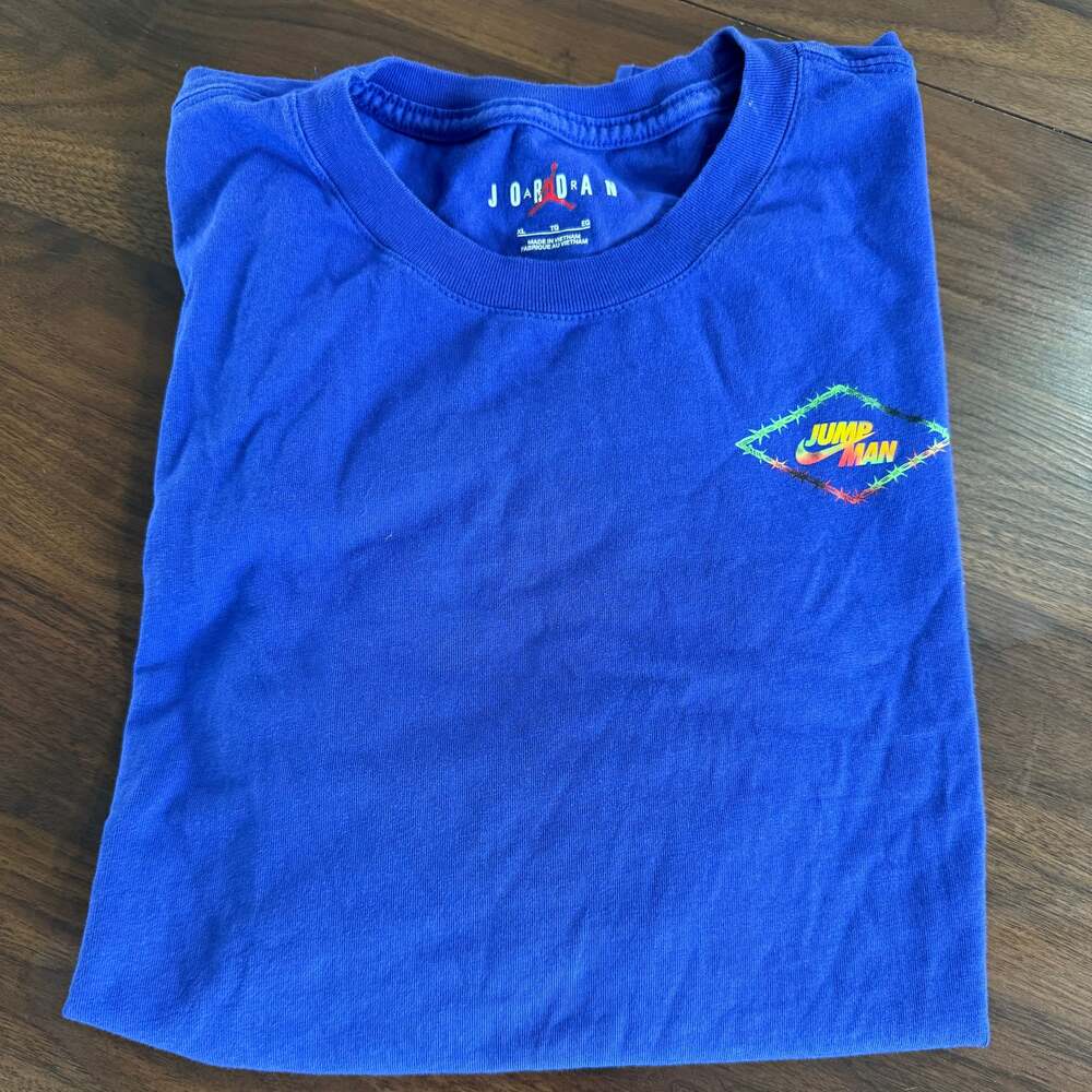 Nike Air Jordan DNA Diamond Logo Embroidered Royal Blue Men's Tee
